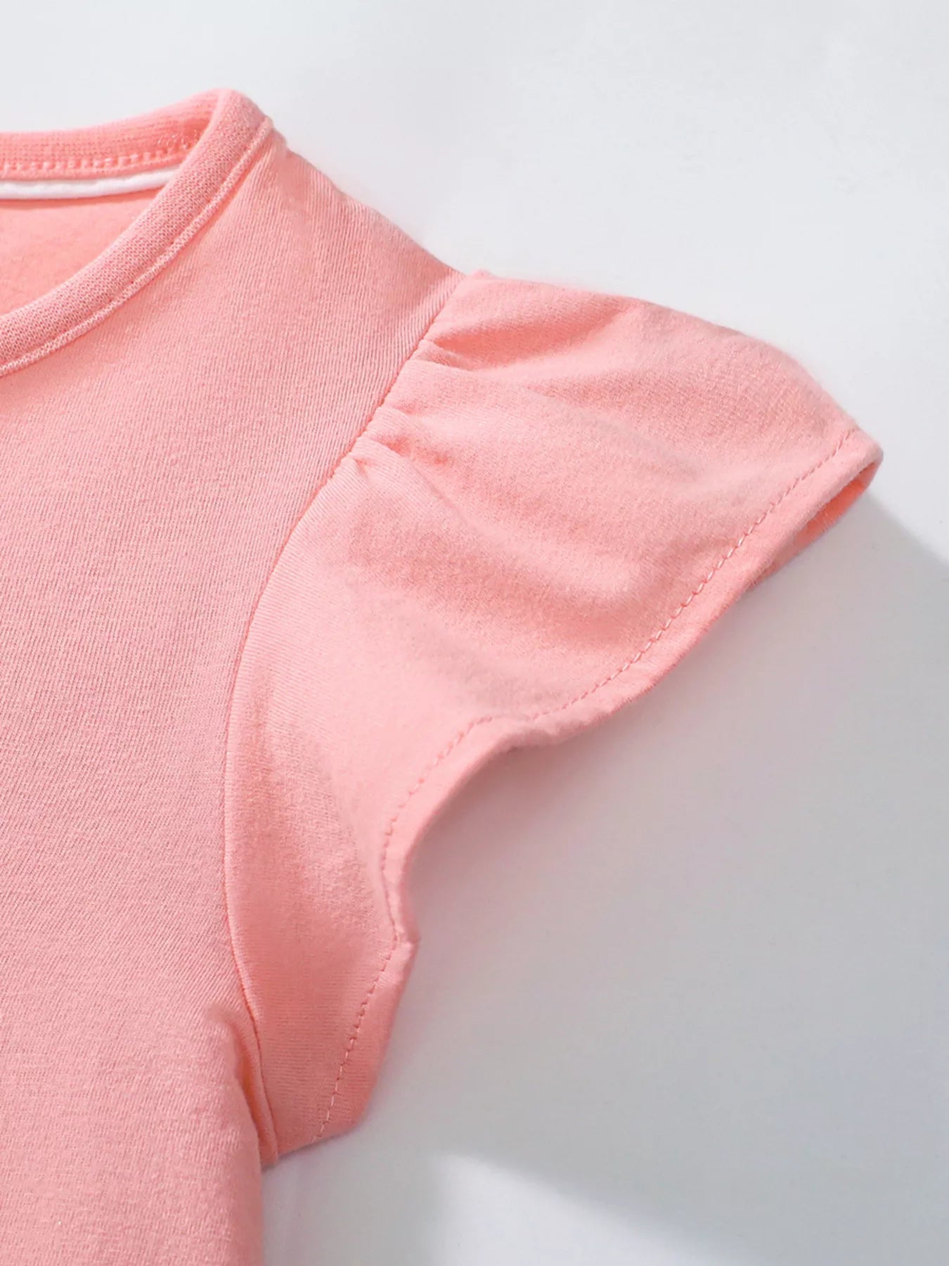 Children's Goose Ruffle Sleeve Dress | Girls' Blush Pink Cotton Dress | Sizes 2Y - 7Y - Maximus Grace