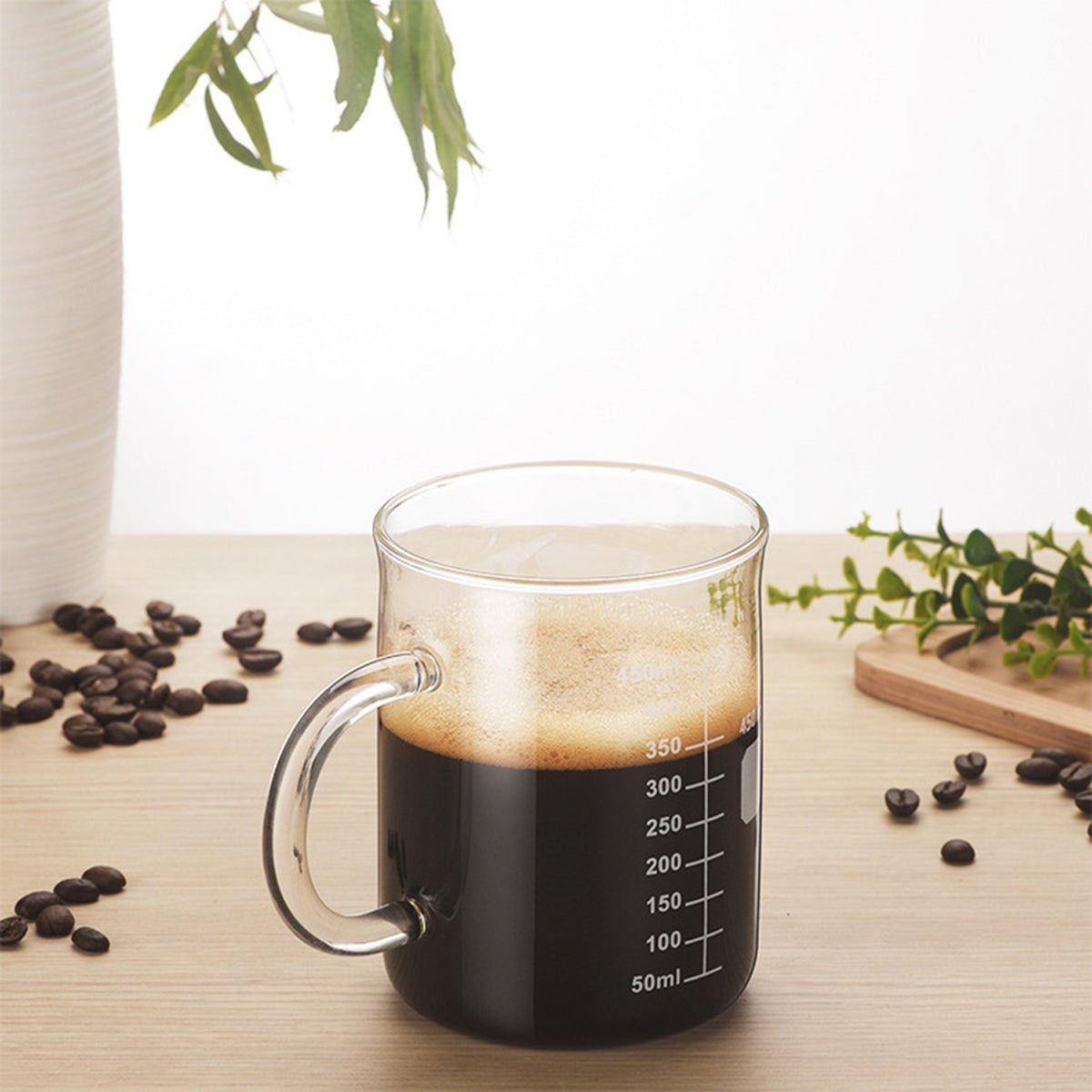 Classroom Science Borosilicate Glass Beaker Mug | Lab Coffee Cup with Scale Markings - Maximus Grace