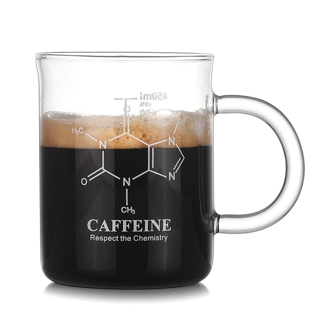 Classroom Science Borosilicate Glass Beaker Mug | Lab Coffee Cup with Scale Markings - Maximus Grace