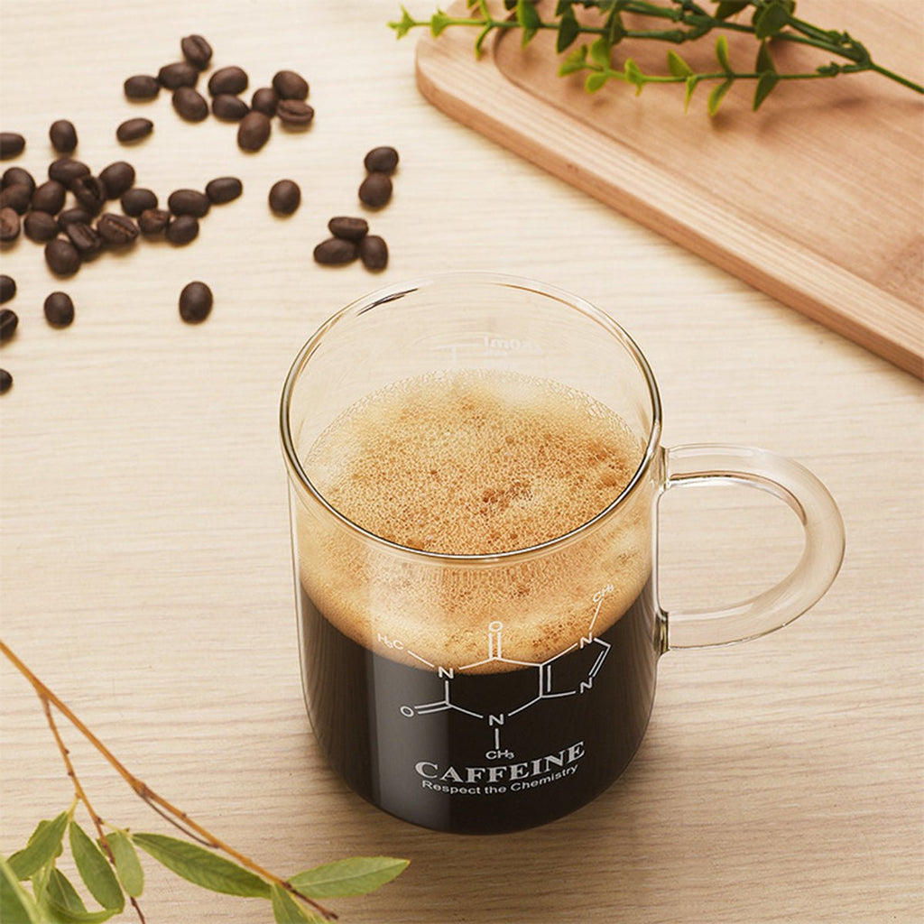 Classroom Science Borosilicate Glass Beaker Mug | Lab Coffee Cup with Scale Markings - Maximus Grace