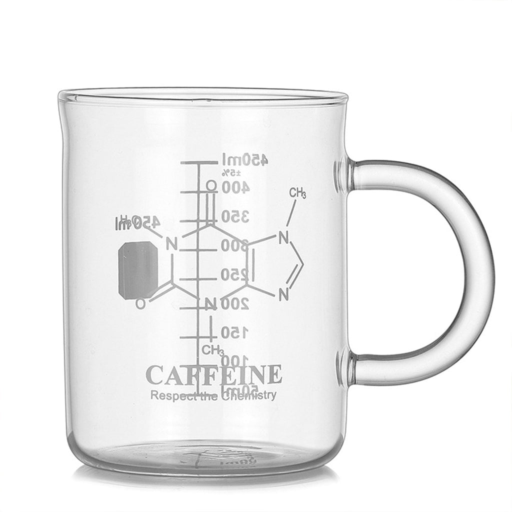 Classroom Science Borosilicate Glass Beaker Mug | Lab Coffee Cup with Scale Markings - Maximus Grace