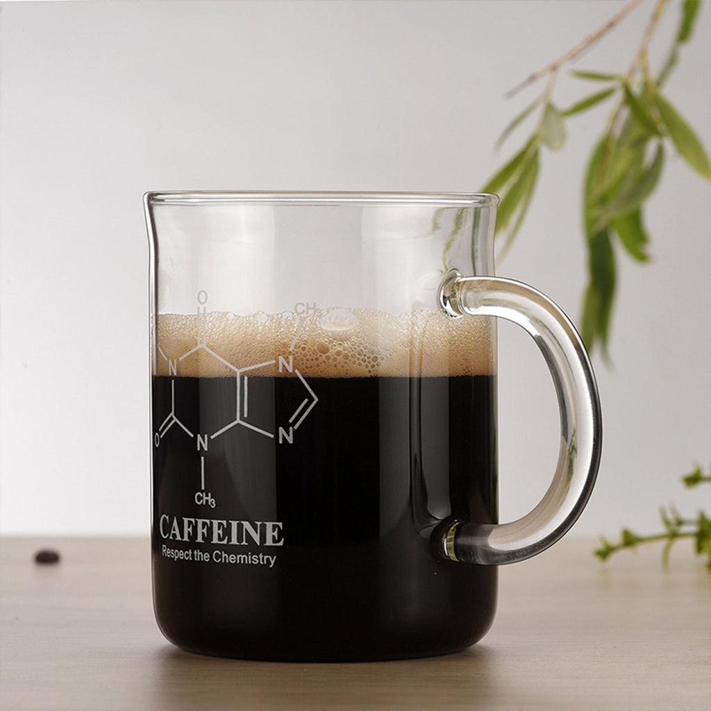 Classroom Science Borosilicate Glass Beaker Mug | Lab Coffee Cup with Scale Markings - Maximus Grace