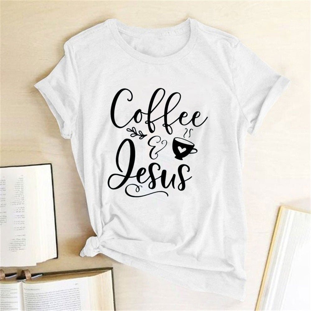Coffee & Jesus Amen | Women's Faith Graphic Tee - Maximus Grace
