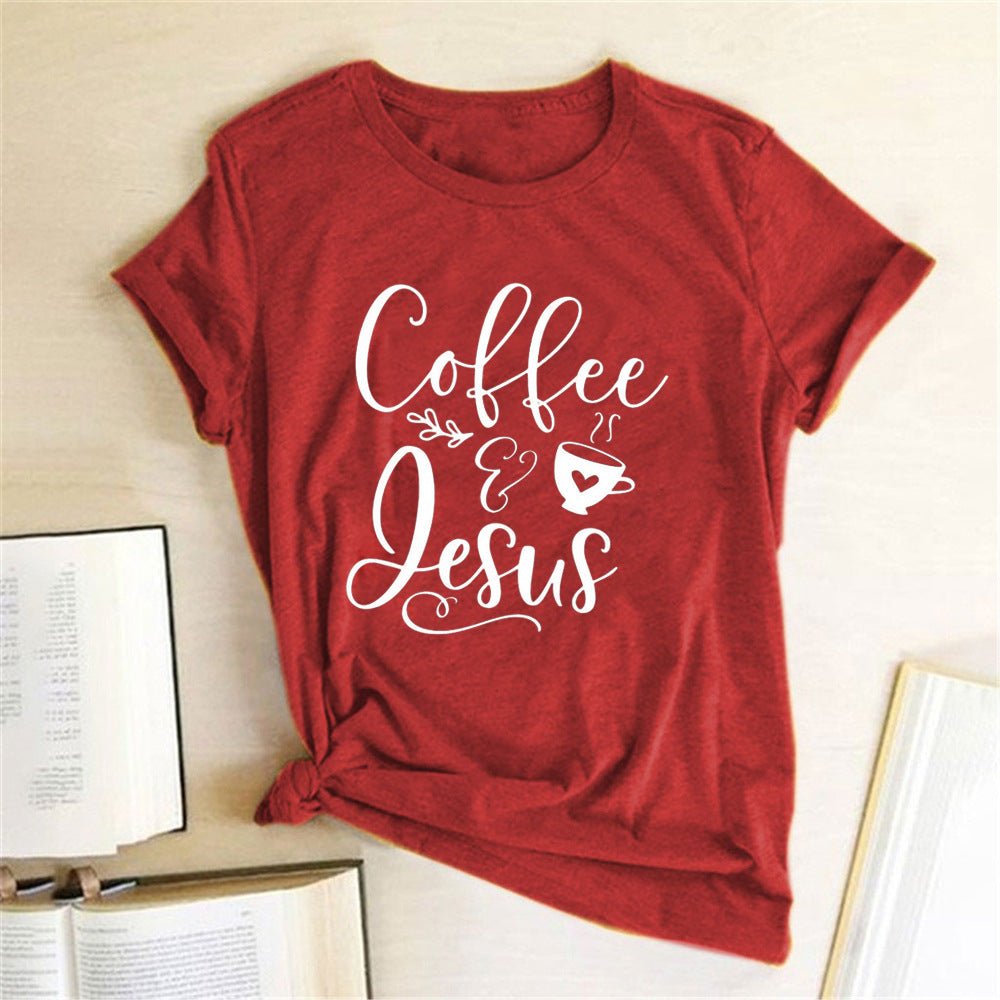 Coffee & Jesus Amen | Women's Faith Graphic Tee - Maximus Grace