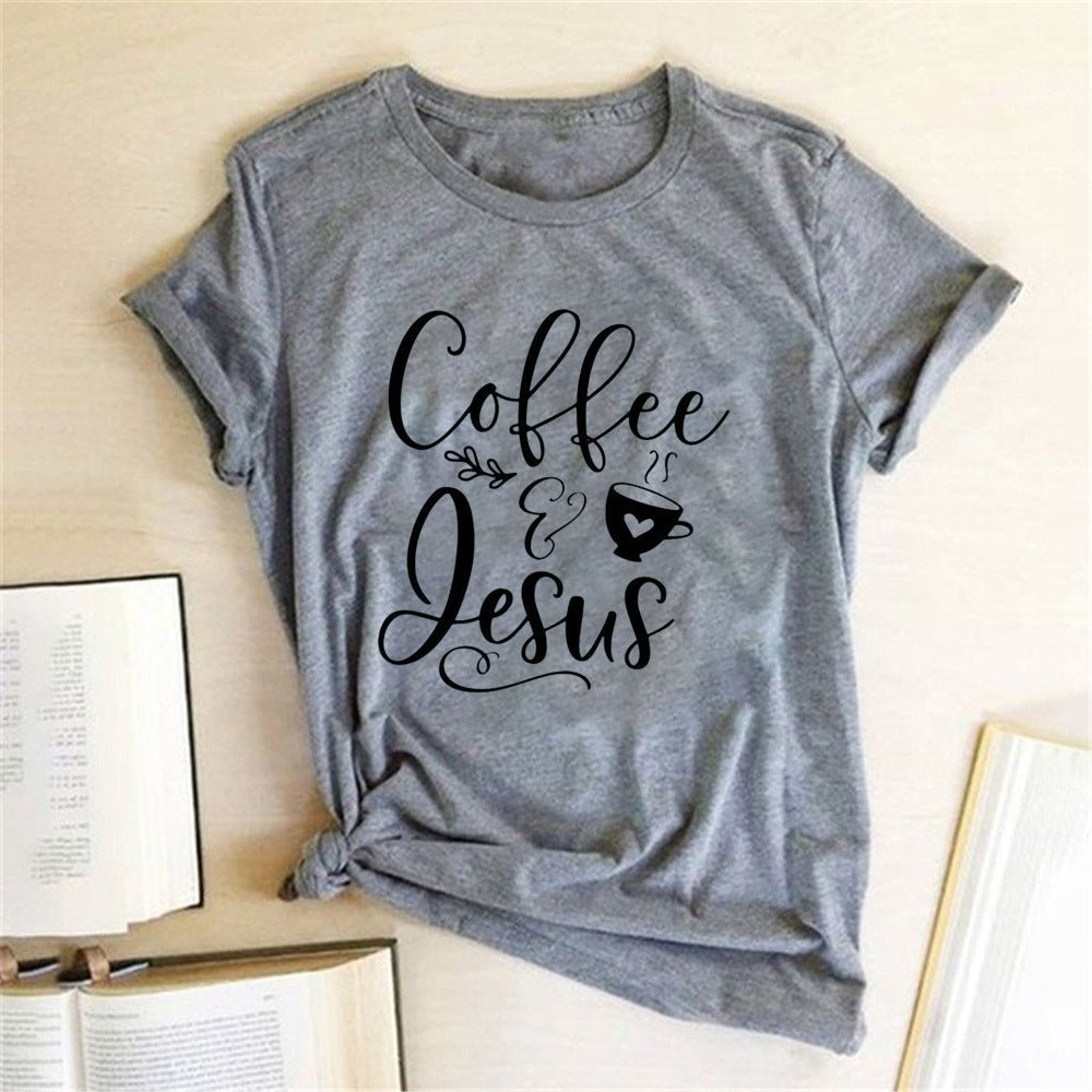 Coffee & Jesus Amen | Women's Faith Graphic Tee - Maximus Grace