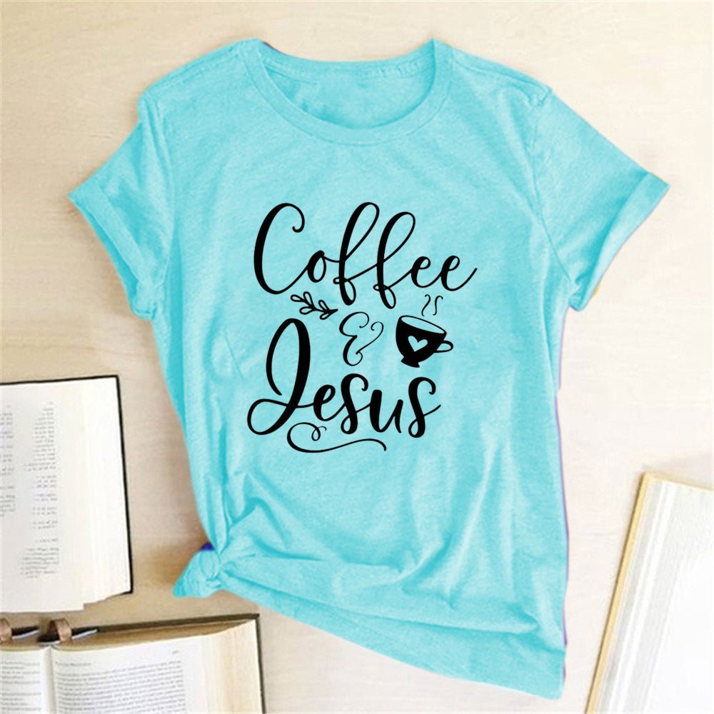 Coffee & Jesus Amen | Women's Faith Graphic Tee - Maximus Grace