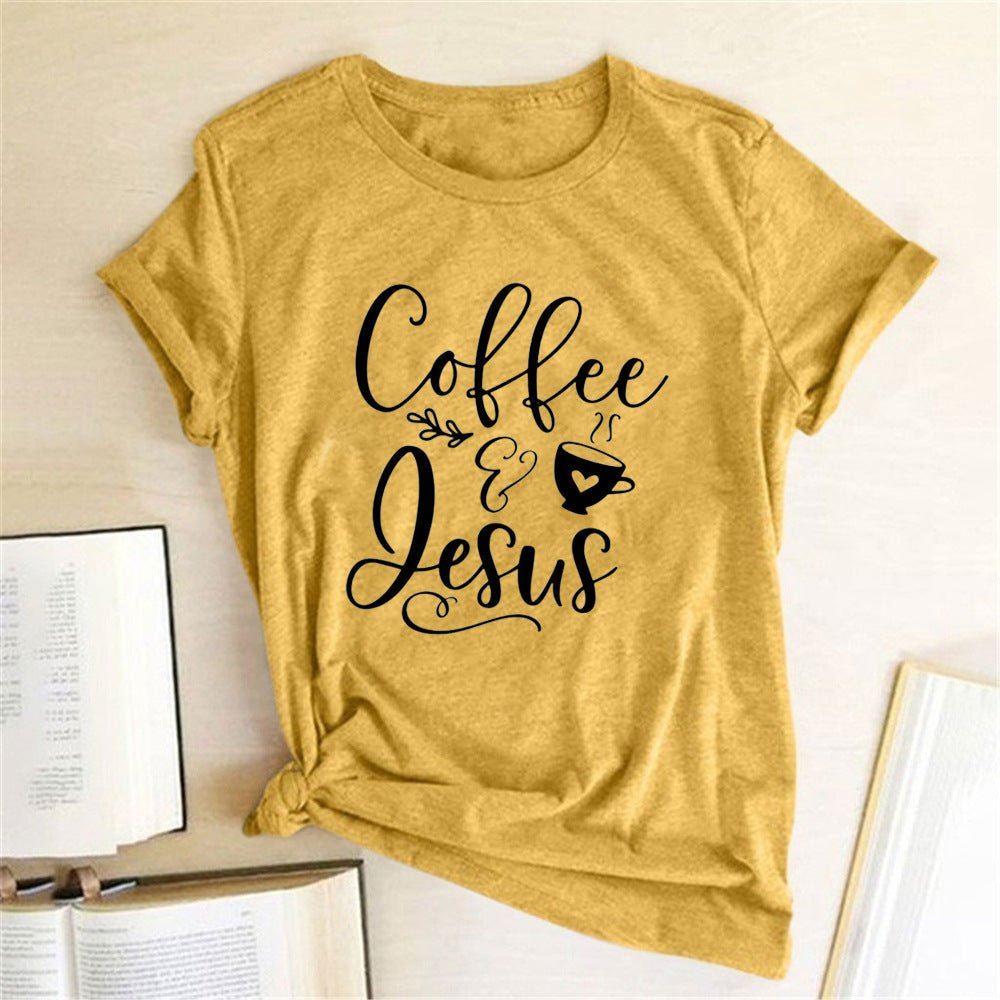 Coffee & Jesus Amen | Women's Faith Graphic Tee - Maximus Grace