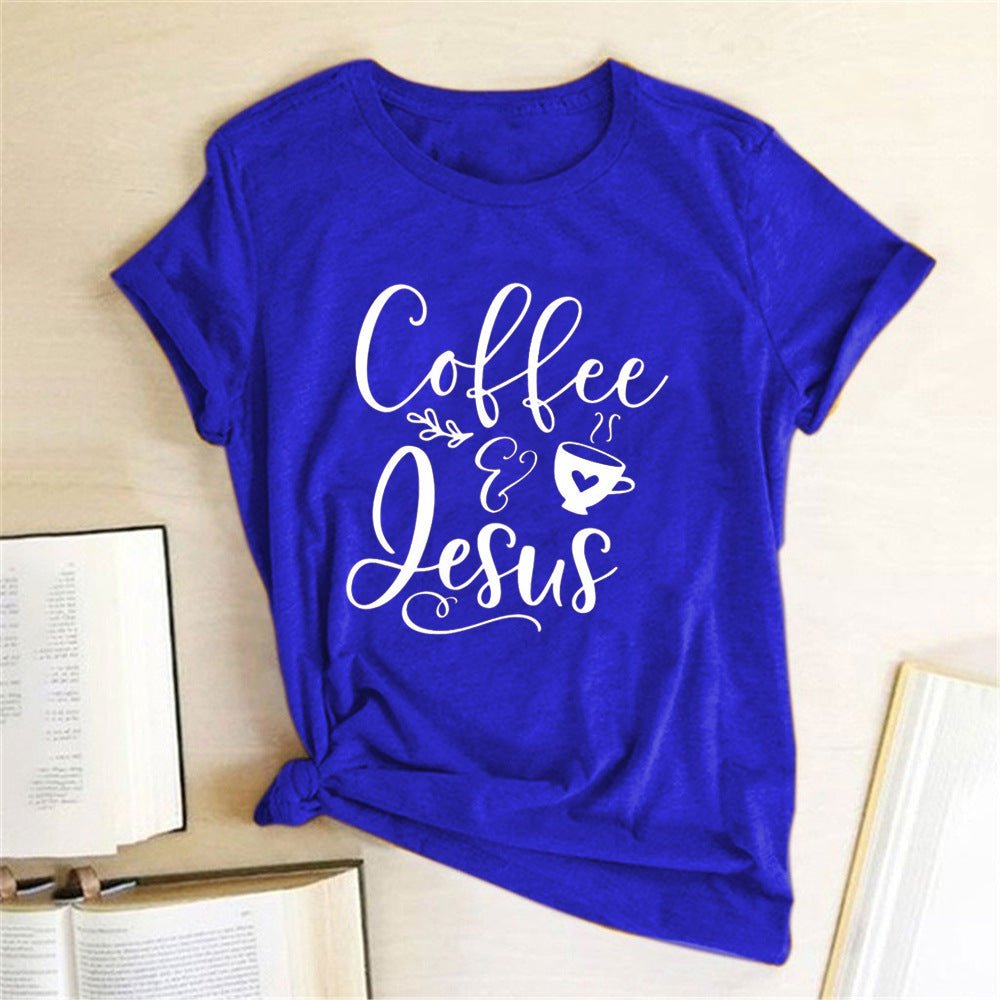 Coffee & Jesus Amen | Women's Faith Graphic Tee - Maximus Grace