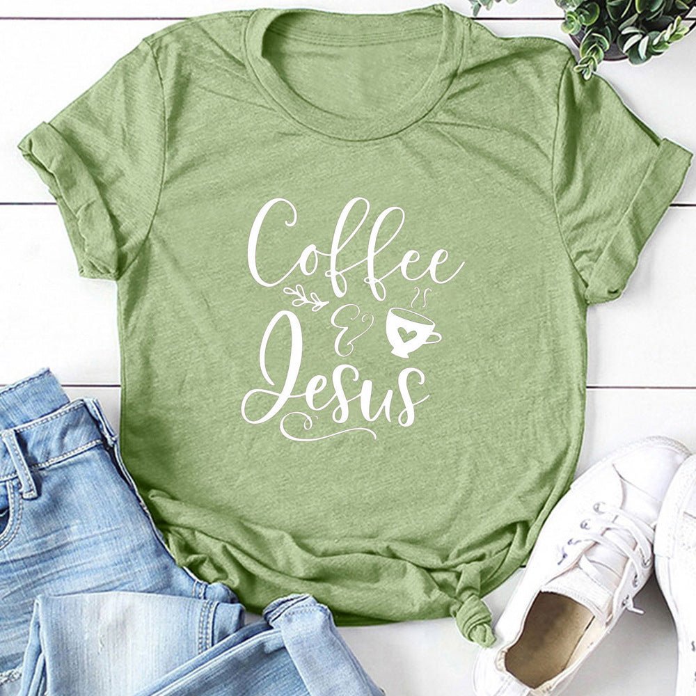 Coffee & Jesus Amen | Women's Faith Graphic Tee - Maximus Grace