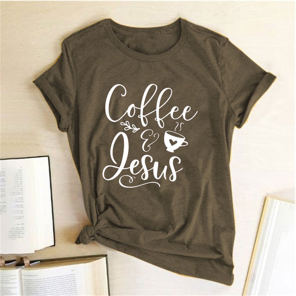 Coffee & Jesus Amen | Women's Faith Graphic Tee - Maximus Grace