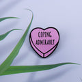 Coping Heart Glitter Brooch | Mental Health Awareness Enamel Pin | Self - Compassion Gift - Maximus Grace