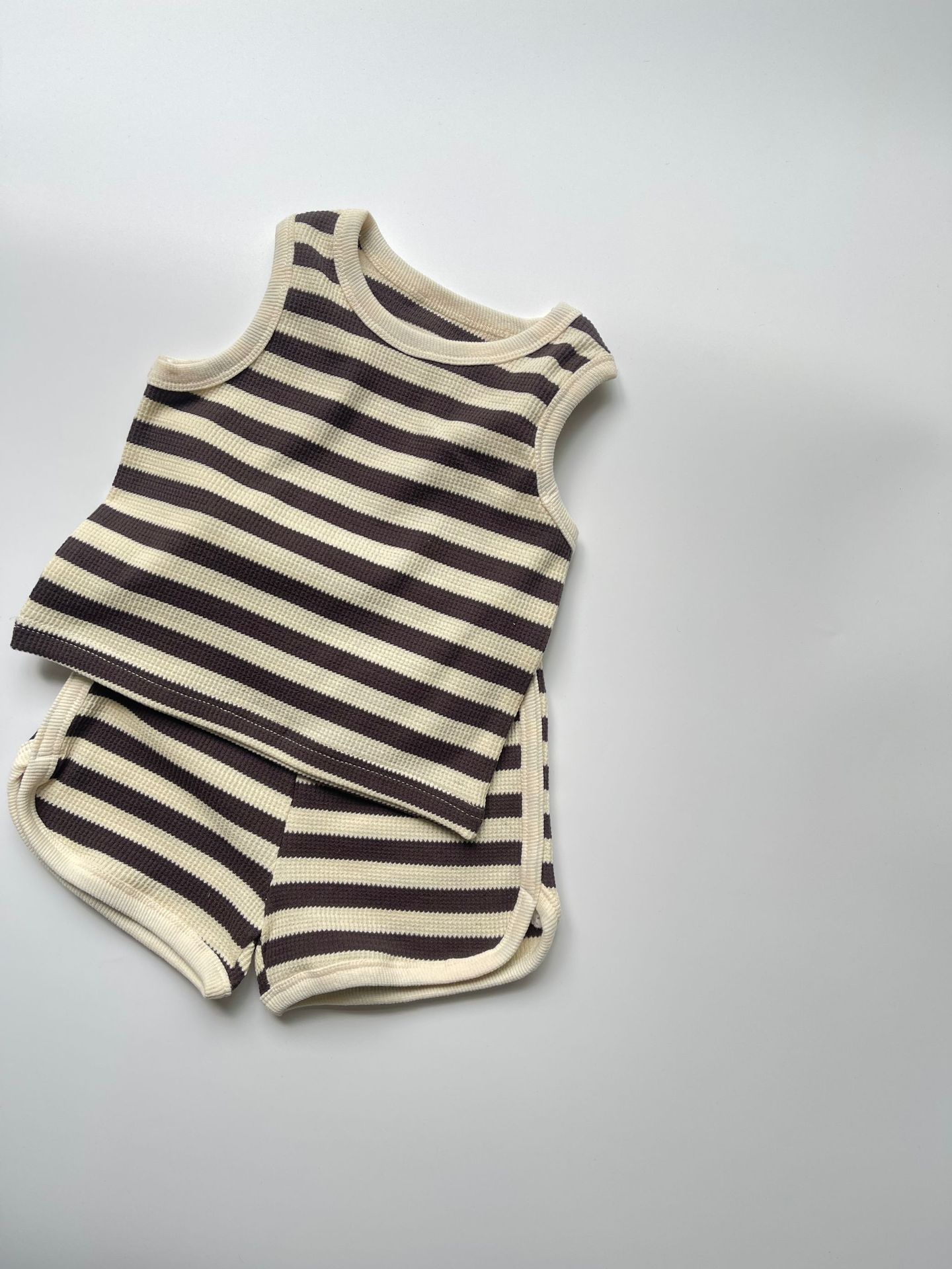 Kids Striped Cotton Vest Top & Shorts Set