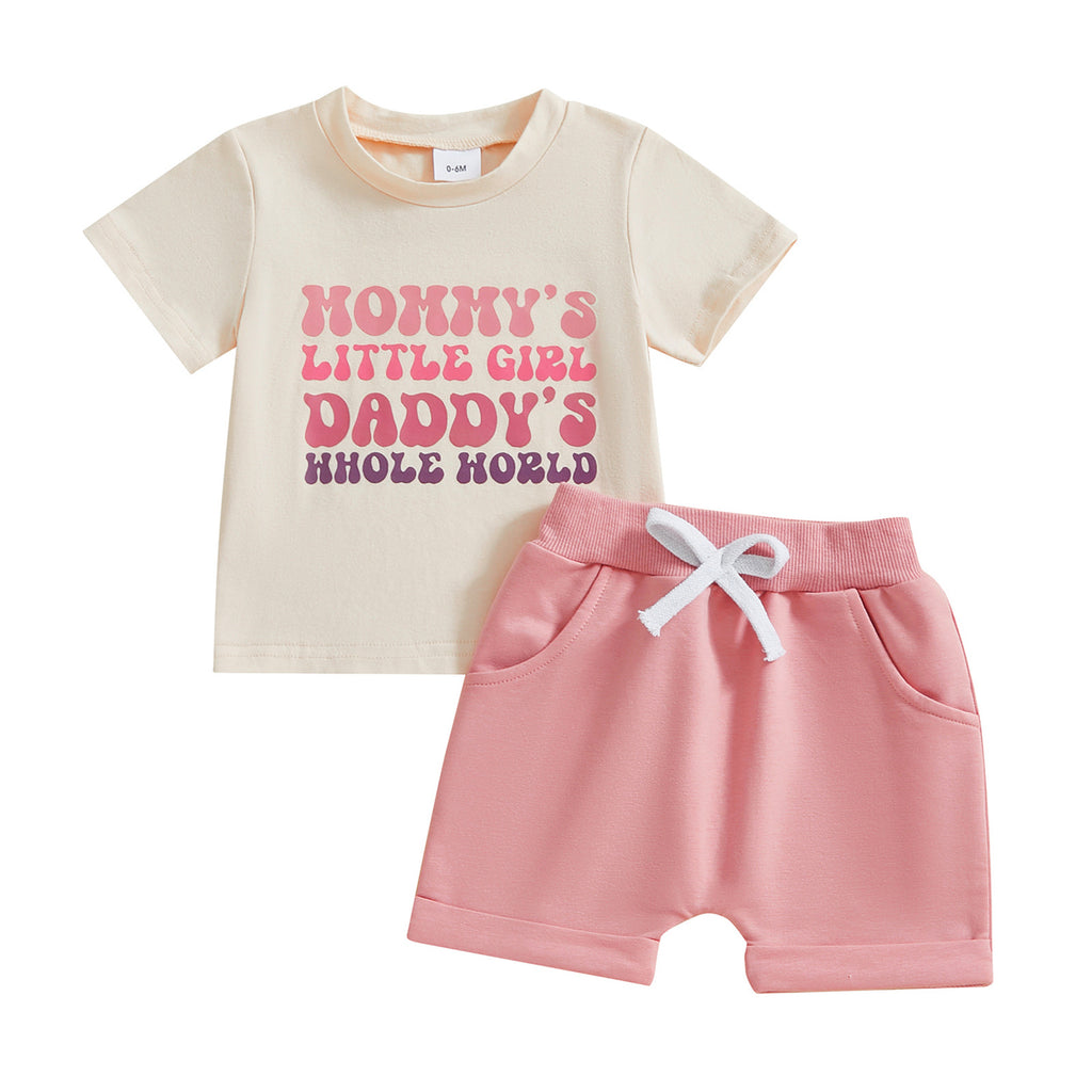 Handsome but trouble letter print short sleeve set by Maximus Grace
