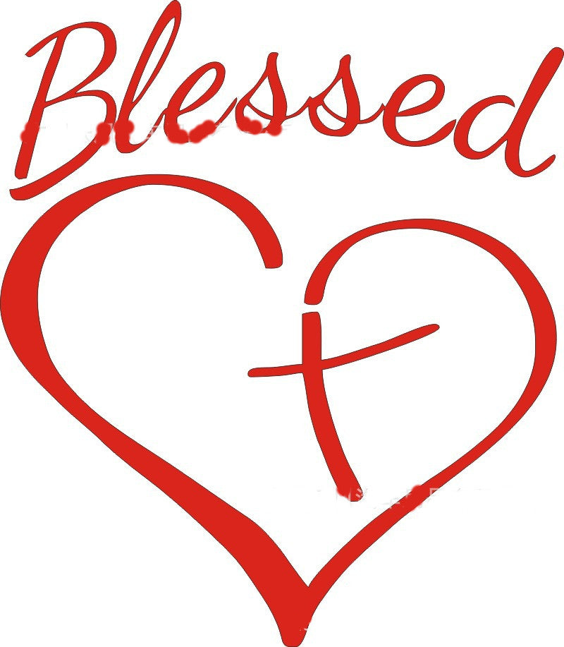 Blessed Heart Cross Car Decal – Vinyl Faith Sticker