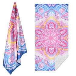 Double - Sided Printed Microfiber Beach Towel | Quick - Dry Fleece Beach Mat - Maximus Grace