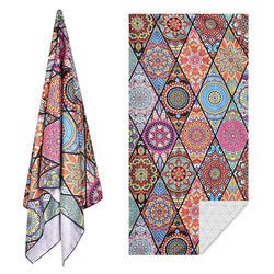 Double - Sided Printed Microfiber Beach Towel | Quick - Dry Fleece Beach Mat for Women - Maximus Grace