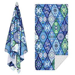 Double - Sided Printed Microfiber Beach Towel | Quick - Dry Fleece Beach Mat for Women - Maximus Grace