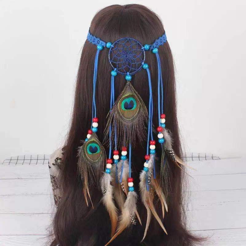 Dreamcatcher Feather Headband | Ethnic Boho Hair Accessory - Maximus Grace