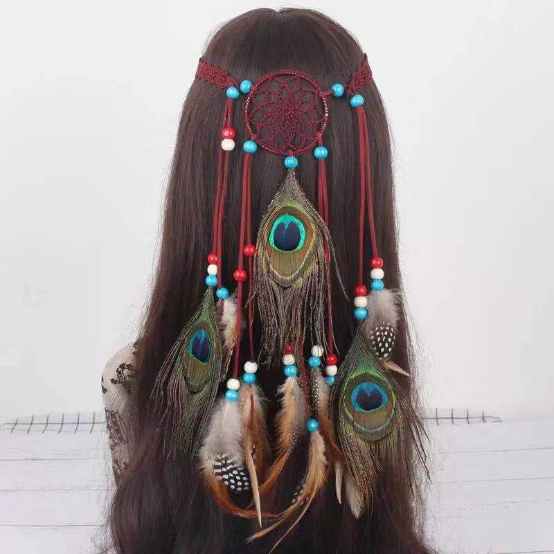 Dreamcatcher Feather Headband | Ethnic Boho Hair Accessory - Maximus Grace