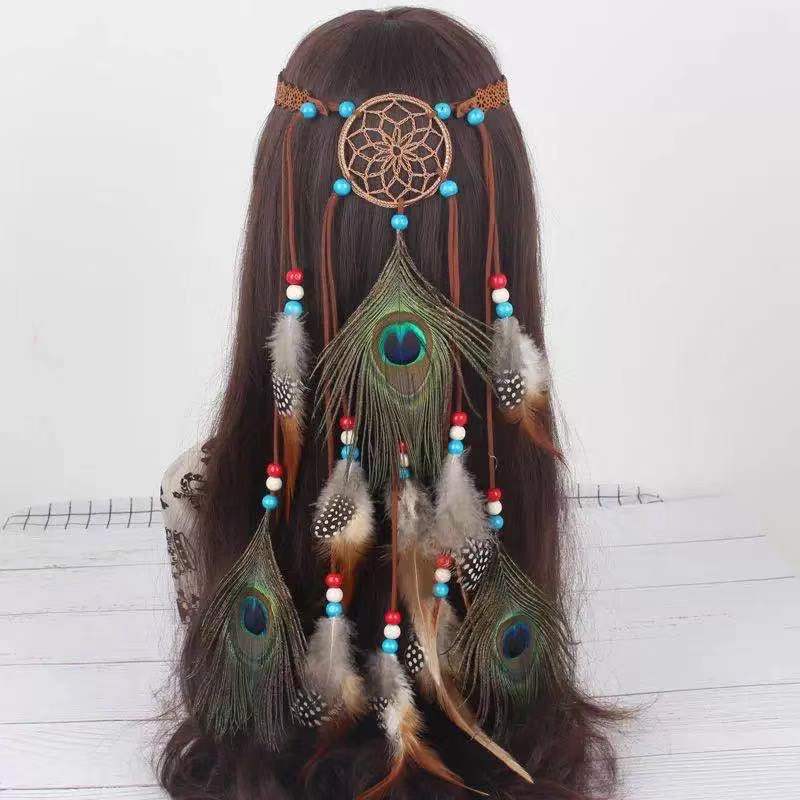Dreamcatcher Feather Headband | Ethnic Boho Hair Accessory - Maximus Grace