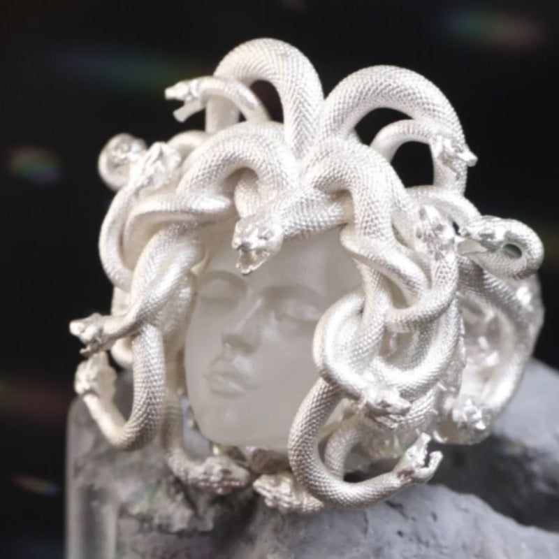 Medusa Queen Antique Coin Ring