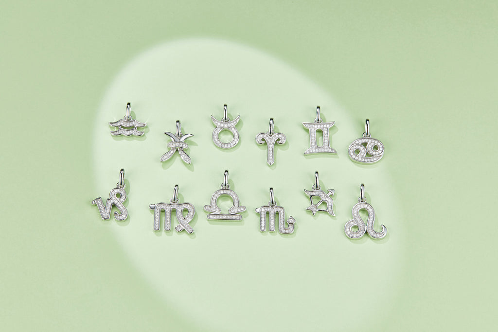 Gemini Zodiac Moissanite Necklace | GRA Certified S925 Silver | May June Gift