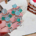 Malachite Emerald Tassel Drop Earrings | May Birthstone Color Jewelry | Gold-Plated Statement Earrings