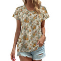 Golden Honey Bloom Tee – Southern Wildflower V-Neck