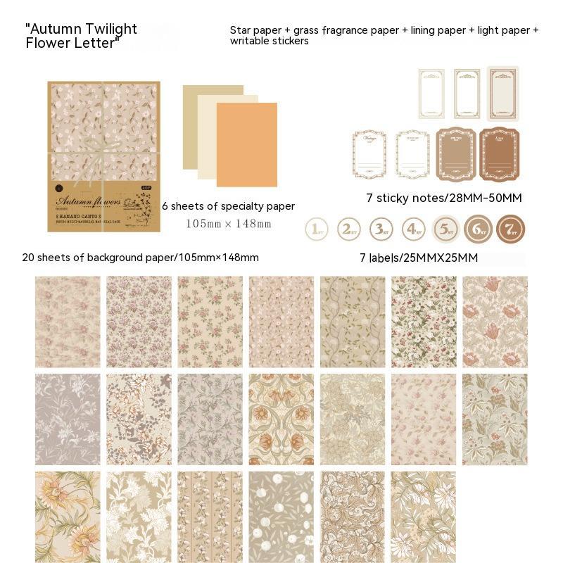 Retro Floral Journal Base Paper Set
