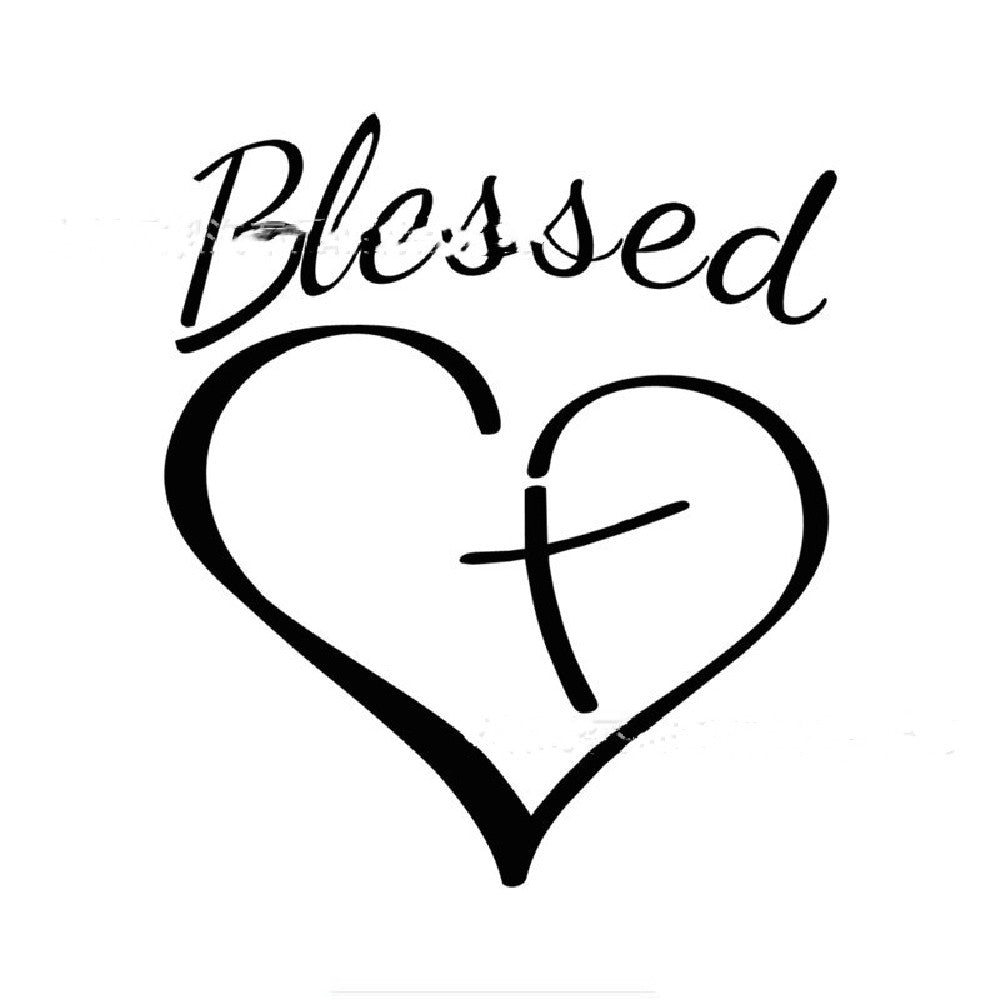 Blessed Heart Cross Car Decal – Vinyl Faith Sticker
