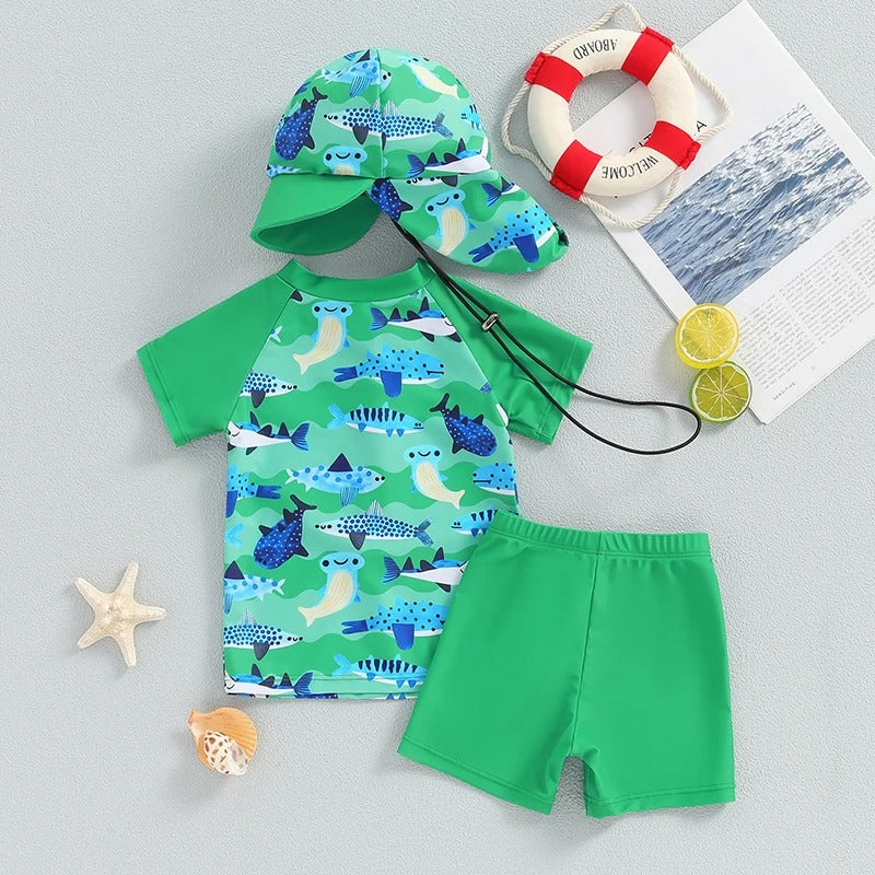 Children's Split Swimsuit Hat Suit