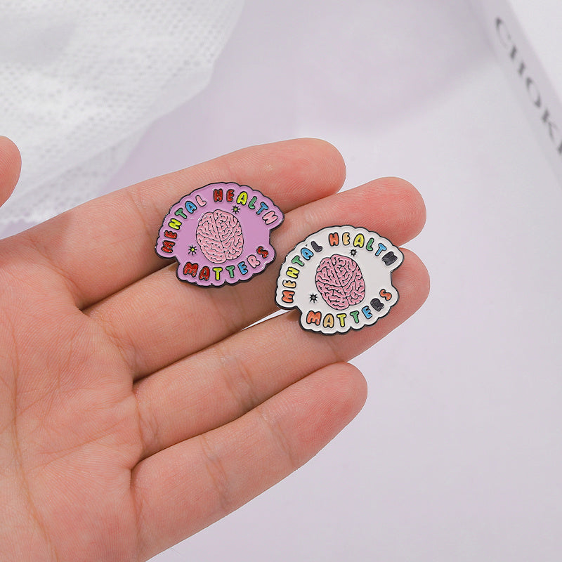 Heart & Brain Brooch Pin | Mental Health Awareness Jewelry | May Gift | 3 Styles