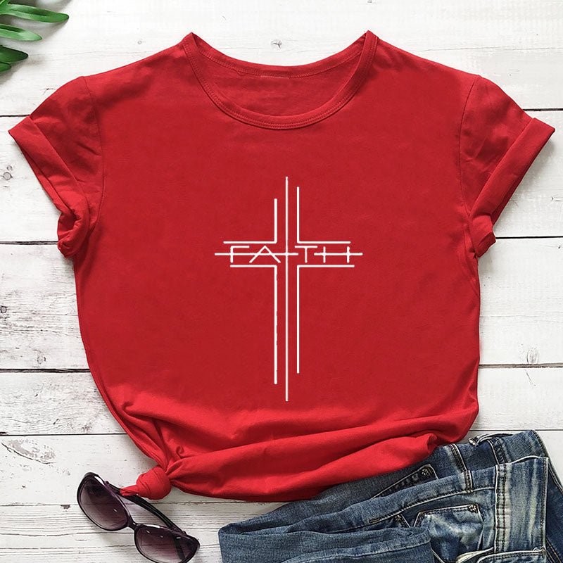 FAITH Street Graphic Short Sleeve Tee | Bold Faith Streetwear Top - Maximus Grace