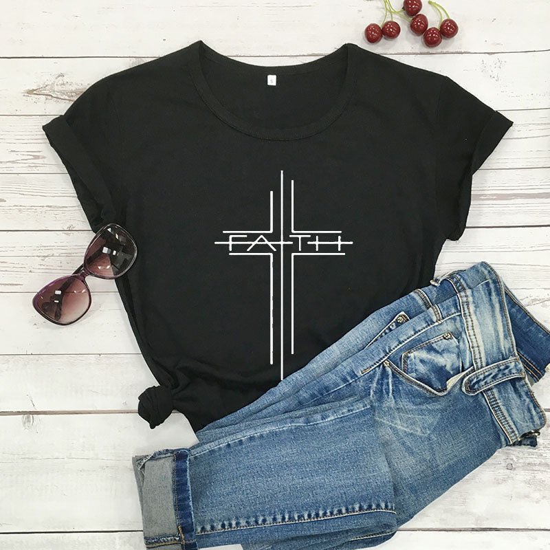 FAITH Street Graphic Short Sleeve Tee | Bold Faith Streetwear Top - Maximus Grace