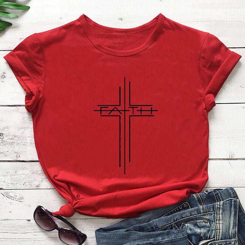 FAITH Street Graphic Short Sleeve Tee | Bold Faith Streetwear Top - Maximus Grace
