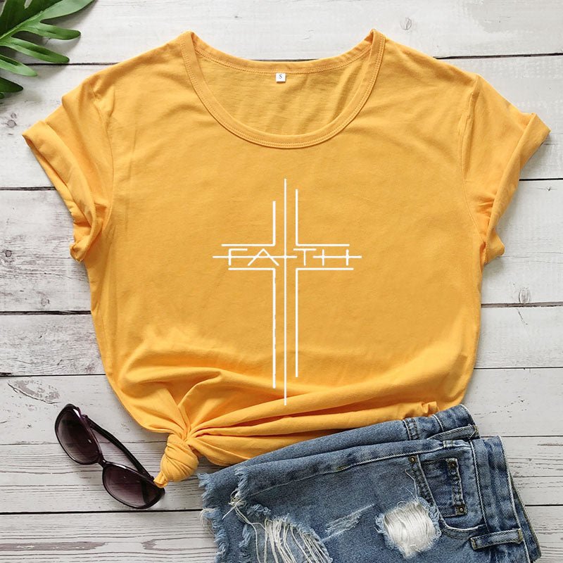 FAITH Street Graphic Short Sleeve Tee | Bold Faith Streetwear Top - Maximus Grace