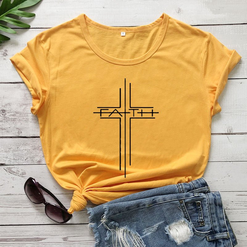 FAITH Street Graphic Short Sleeve Tee | Bold Faith Streetwear Top - Maximus Grace