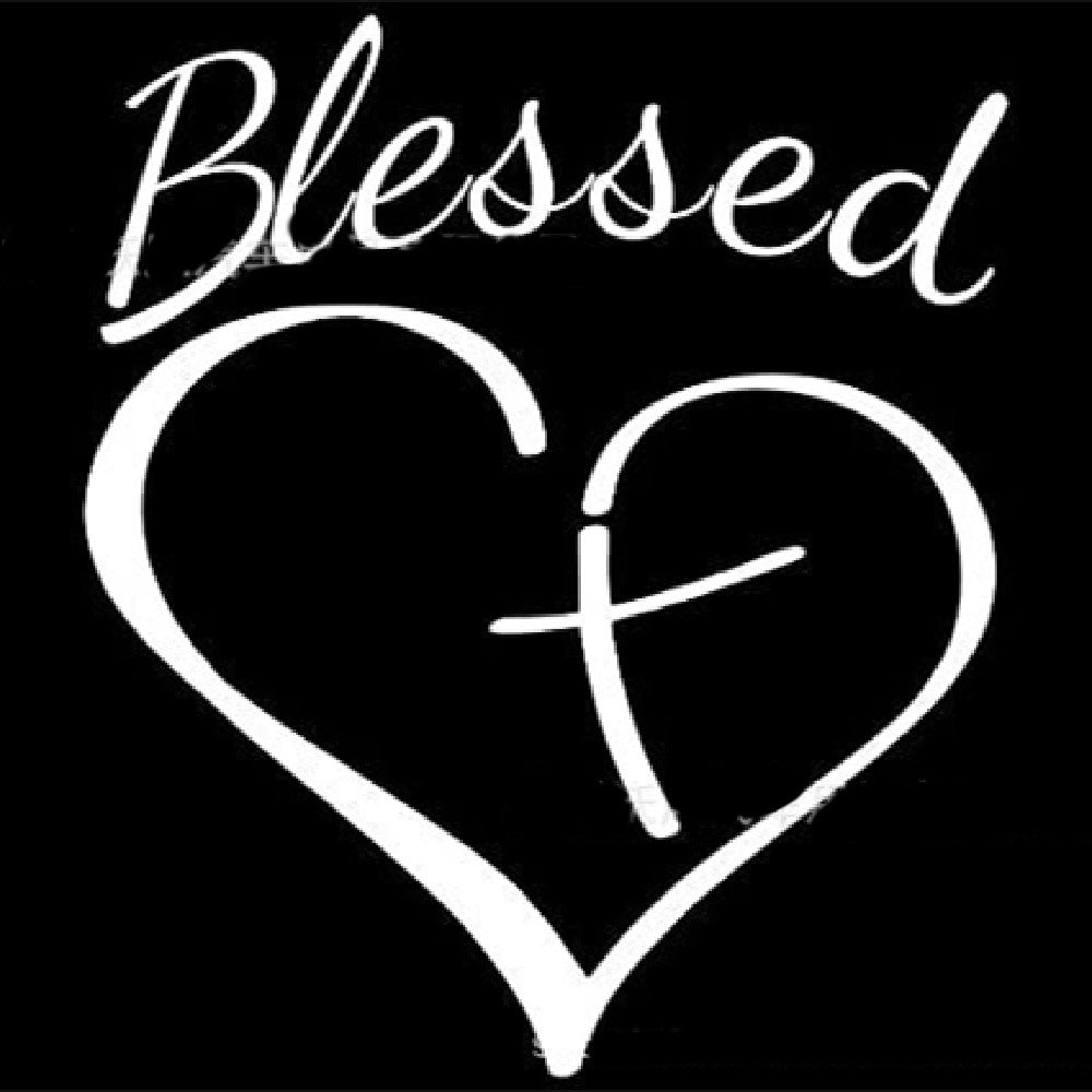 Blessed Heart Cross Car Decal – Vinyl Faith Sticker
