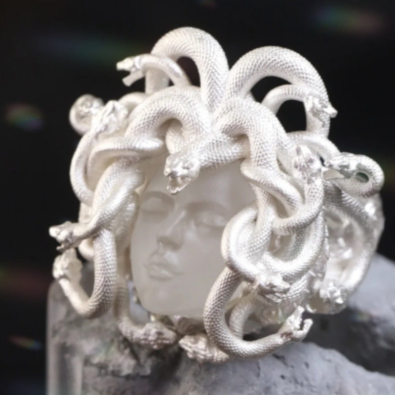 Medusa Queen Antique Coin Ring