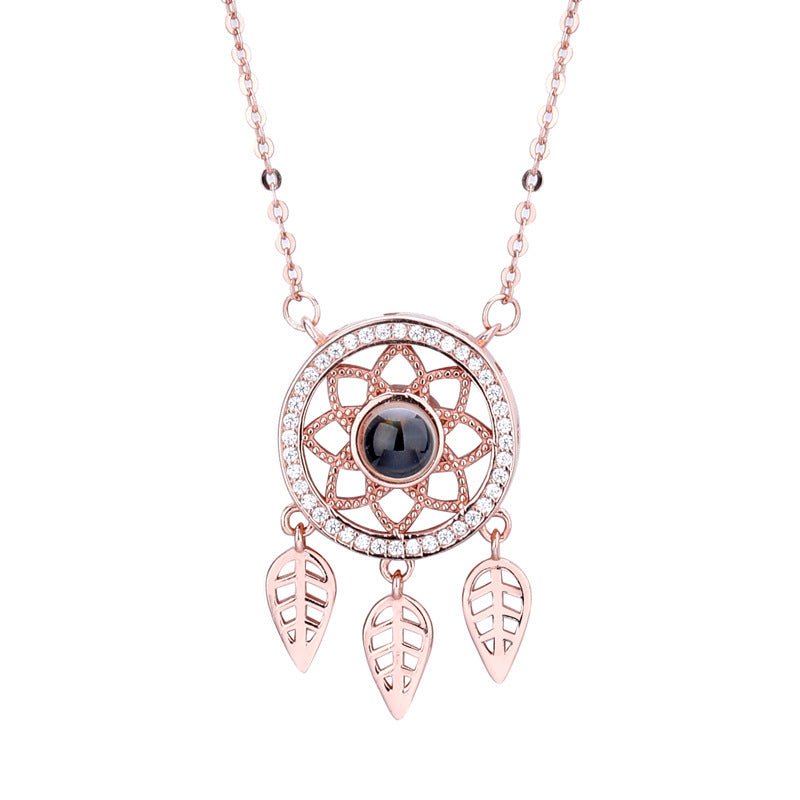 I Love You Rose Dreamcatcher Necklace | Romantic Boho Pendant Jewelry - Maximus Grace
