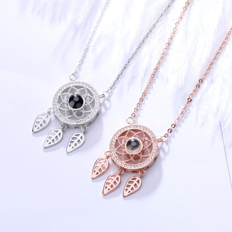 I Love You Rose Dreamcatcher Necklace | Romantic Boho Pendant Jewelry - Maximus Grace