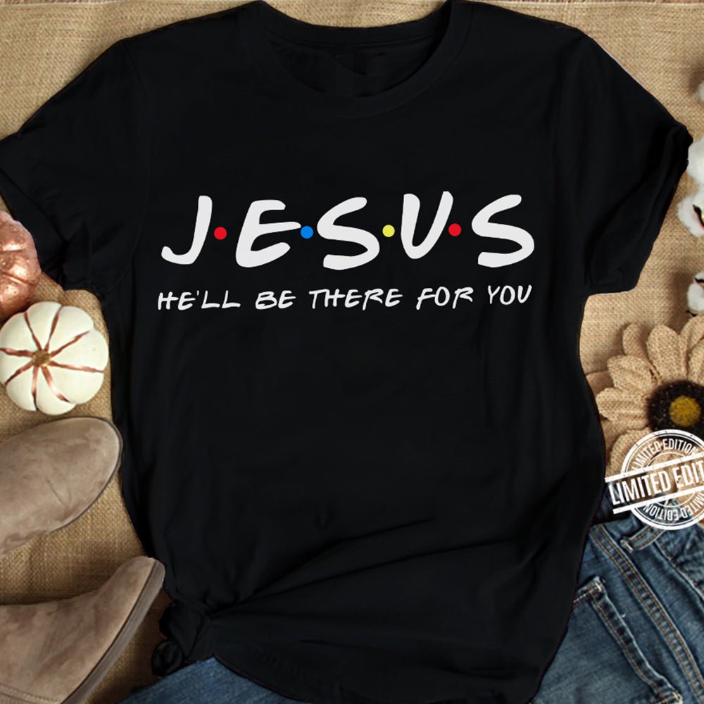 Jesus & Friends Faith Print Women's Cotton Tee | Christian Graphic Top - Maximus Grace