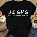 Jesus & Friends Faith Print Women's Cotton Tee | Christian Graphic Top - Maximus Grace