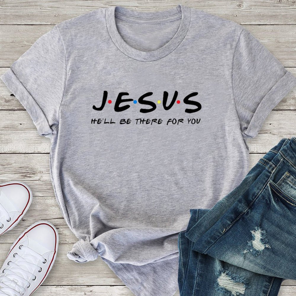 Jesus & Friends Faith Print Women's Cotton Tee | Christian Graphic Top - Maximus Grace