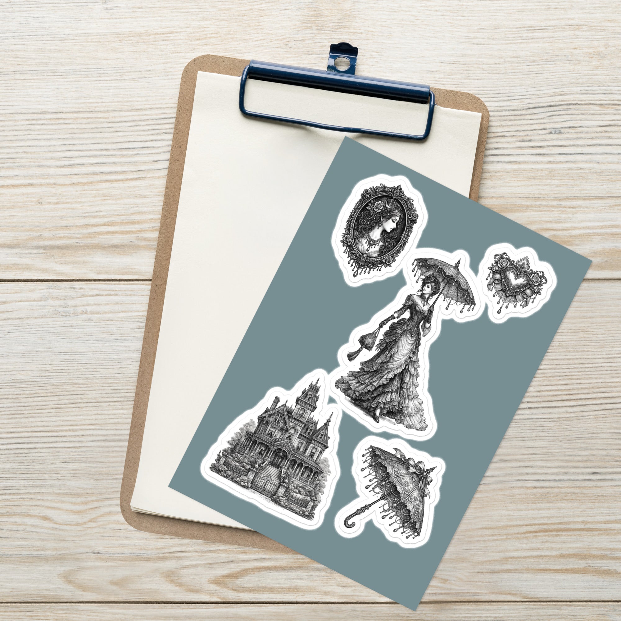 Victorian sticker sheet – elegant vintage art stickers by Maximus Grace