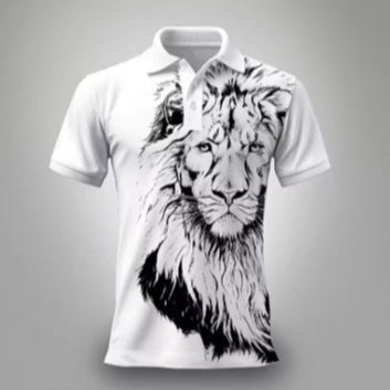Lion Print Zipper Detail Short Sleeve Tee – Kids & Adults - Maximus Grace
