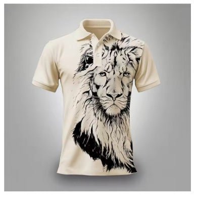 Lion Print Zipper Detail Short Sleeve Tee – Kids & Adults - Maximus Grace