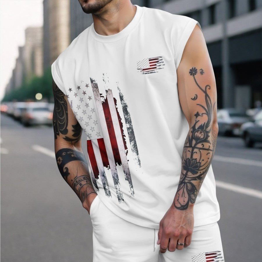 Men's 3D Digital Print Short Sleeve Sports Suit (Top + Shorts) - Maximus Grace