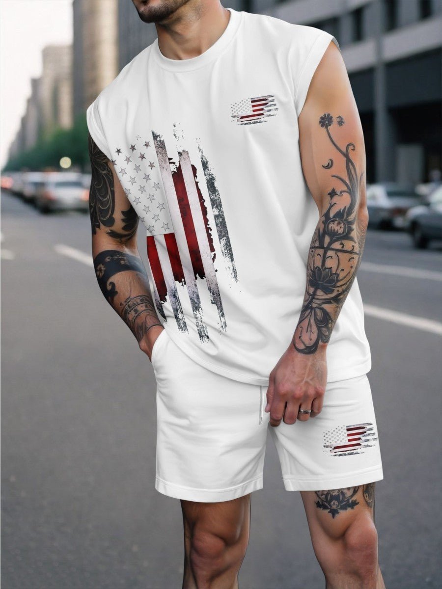 Men's 3D Digital Print Short Sleeve Sports Suit (Top + Shorts) - Maximus Grace