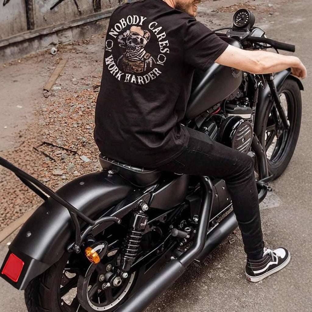 Men's Artistic Retro Viking Print Cotton Short Sleeve Tee - Maximus Grace